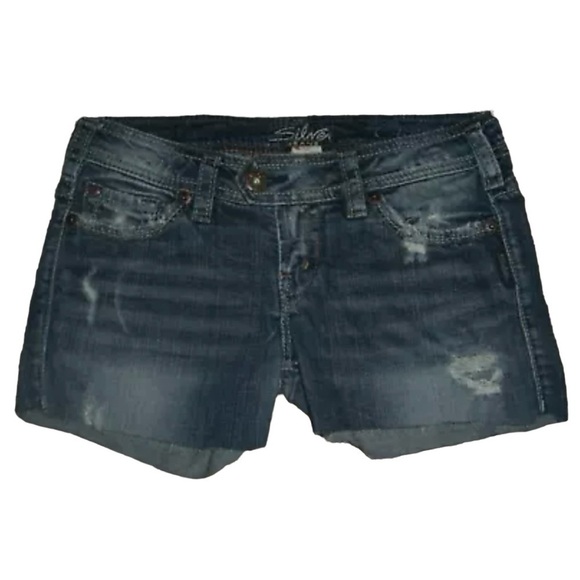 Silver Jeans Shorts Cut Offs Tuesday Distressed Festival Summer Beach ALT egirl - Picture 1 of 7